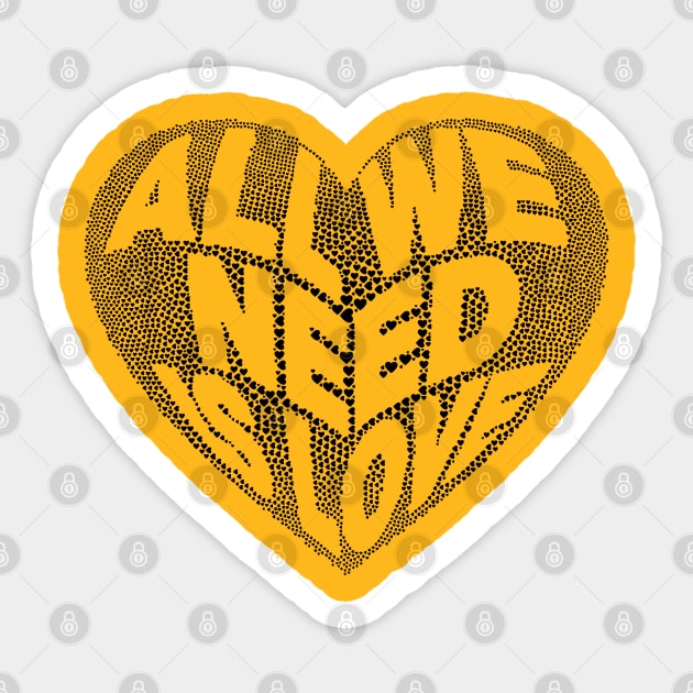 Stand With Ukraine, All we Need is Love, Dark Heart Sticker by Kylie Paul